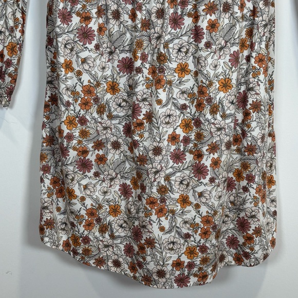 Denver Hayes Autum Floral Tie Waist Elastic Long Sleeves Size M Pockets Boho - Picture 10 of 15